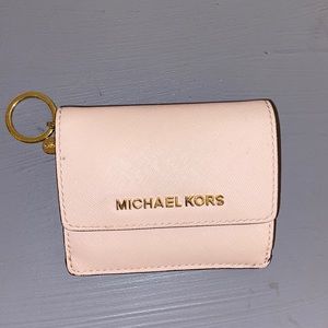 Michael kors pink wallet with keychain